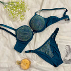 Crystal Stud Glam Bra Set ✨