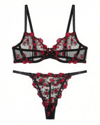 Non Padded Bra Set - Crimson