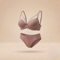 002.Victoria's Secret Premium Quality Double Padded Push- Up wire Bra Set With Stone Lace.