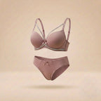 002.Victoria's Secret Premium Quality Double Padded Push- Up wire Bra Set With Stone Lace.
