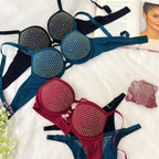 Crystal Stud Glam Bra Set ✨