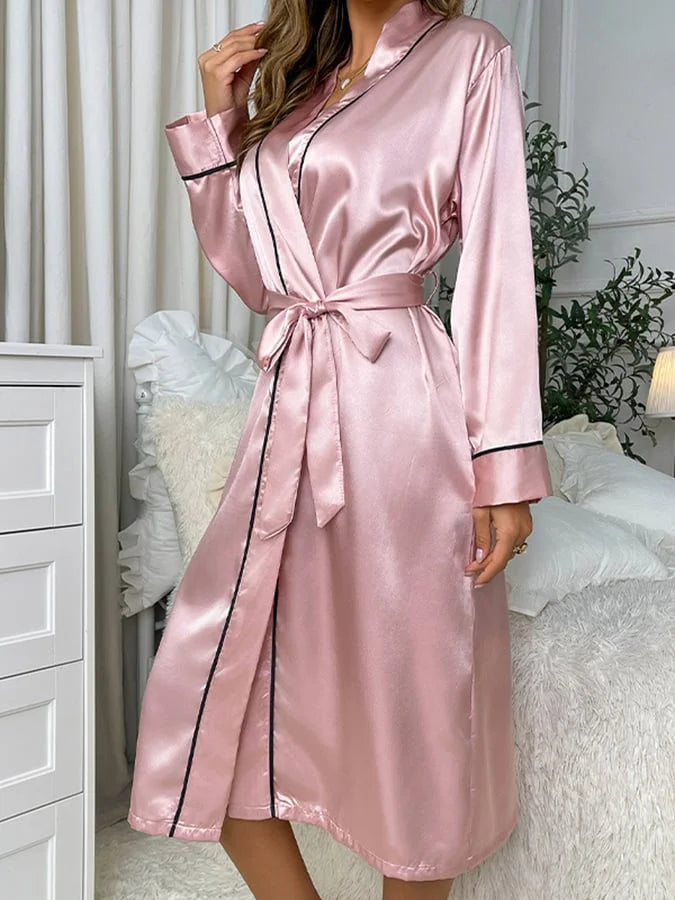 Women's Solid Color Ice Silk Nightgown