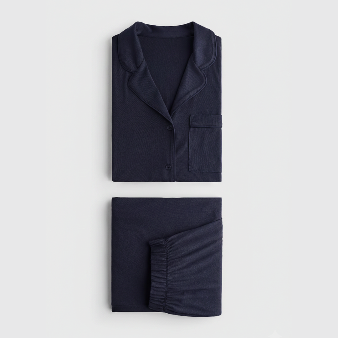 Cloud Pajama Set - Navy Blue