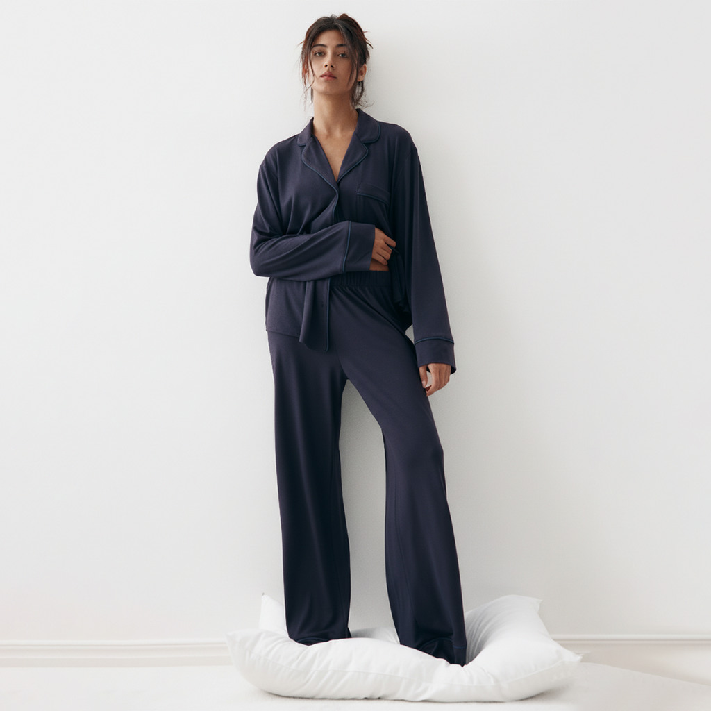 Cloud Pajama Set - Navy Blue
