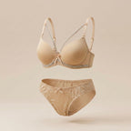 002.Victoria's Secret Premium Quality Double Padded Push- Up wire Bra Set With Stone Lace.