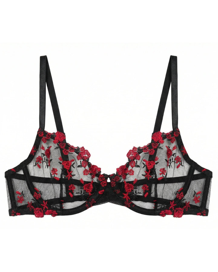 Non Padded Bra Set - Crimson