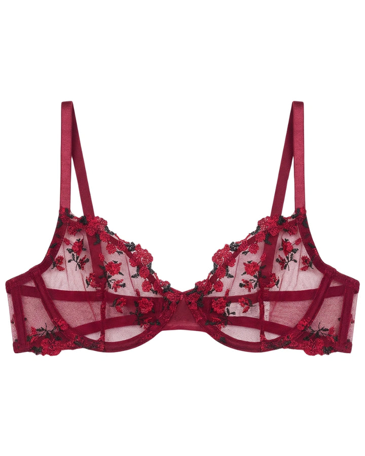 Non Padded Bra Set - Crimson
