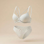 002.Victoria's Secret Premium Quality Double Padded Push- Up wire Bra Set With Stone Lace.