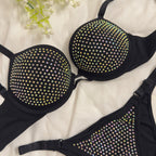 Crystal Stud Glam Bra Set ✨