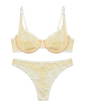 Non Padded Underwired Bra Set - Dot Mesh